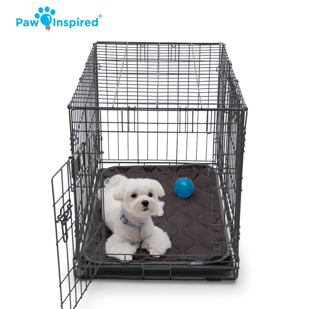 Paw Inspired crate mat ready for machine washing after use