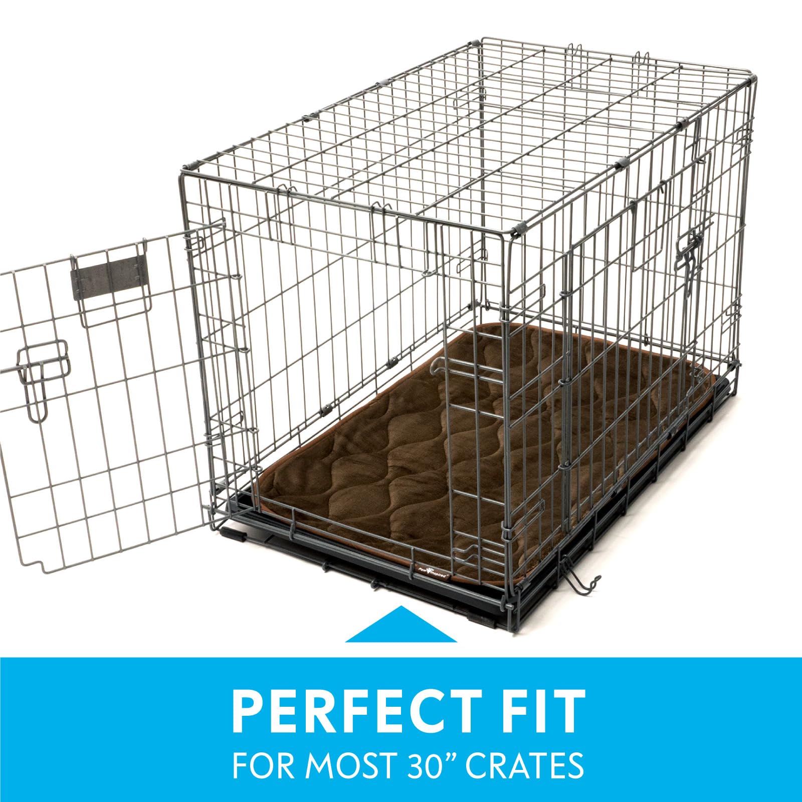 Paw Inspired crate mat multi-layer design highlights moisture-wicking top layer.