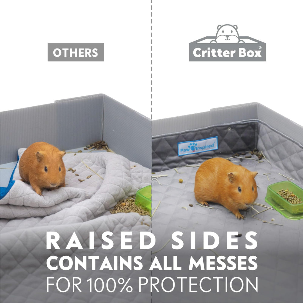 Paw Inspired Critter Box edge-protected pee pads prevent leaks around edges.