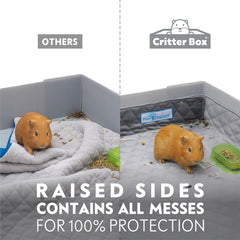 Paw Inspired Critter Box edge-protected pee pads prevent leaks around edges.