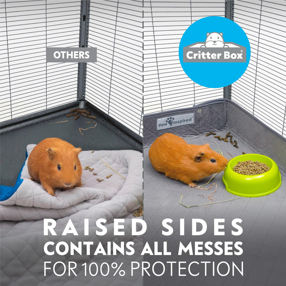 Paw Inspired Critter Box liner raised-sides barrier against spills