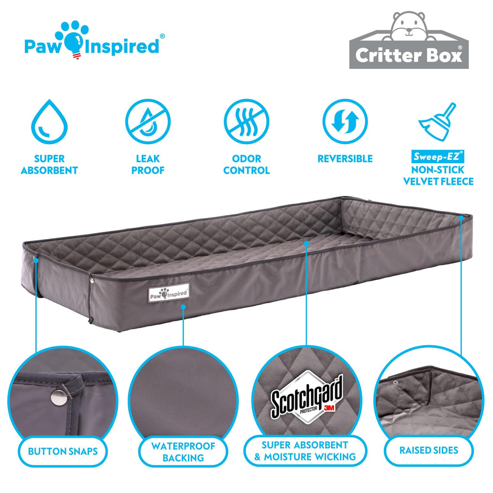 Paw Inspired Critter Box super absorbent moisture-wicking layer keeps pets dry