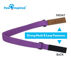 Paw Inspired purple female-wrap compatibility helps keep female diapers in place