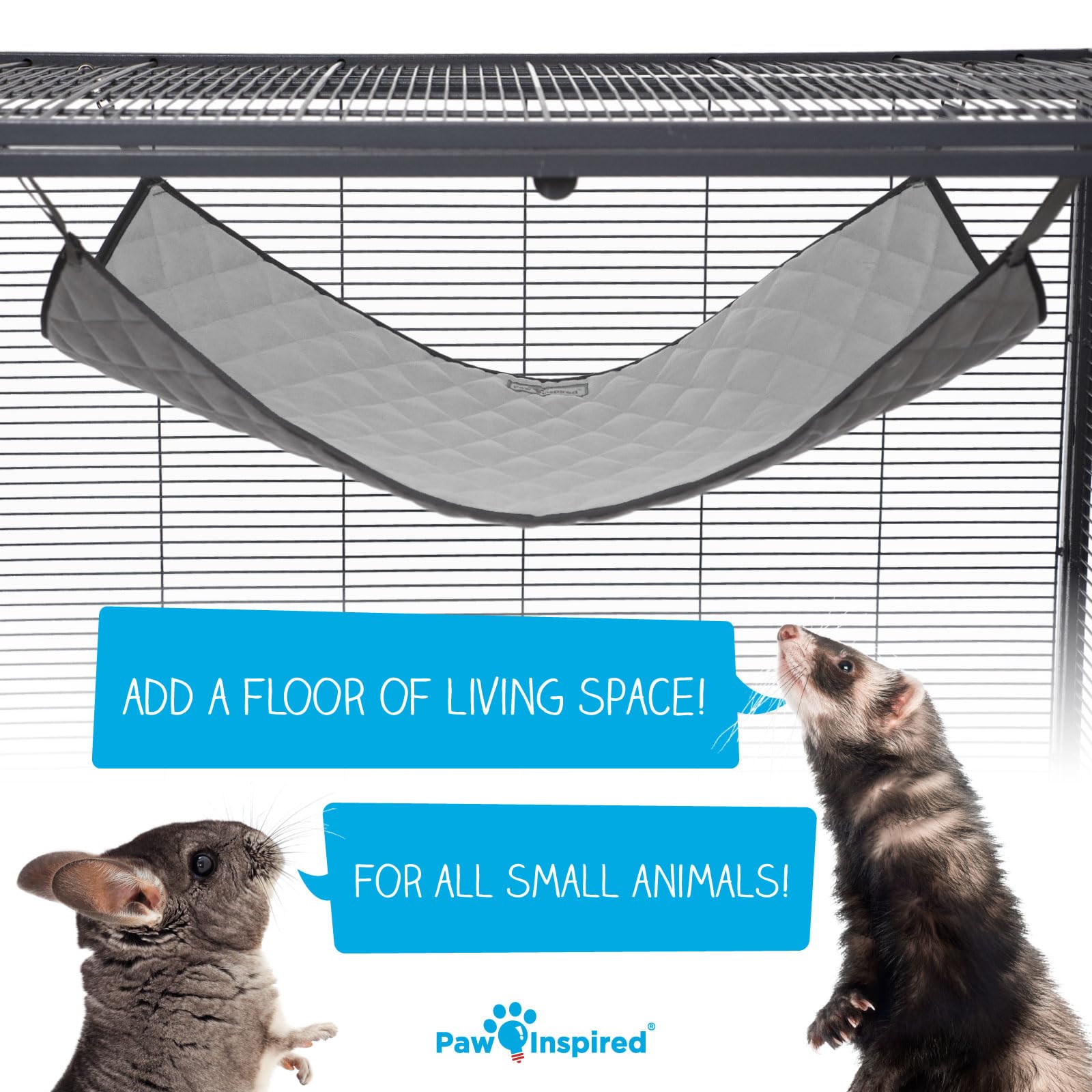 Paw Inspired fleece hammock serves as hideout or nap mat for small pets.