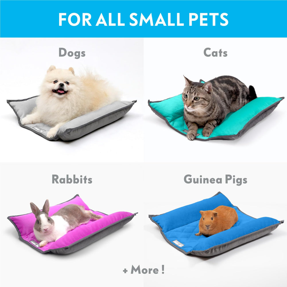 Paw Inspired Snuggle Bunny Bed reversible design closeup, dual colors for versatile habitats.