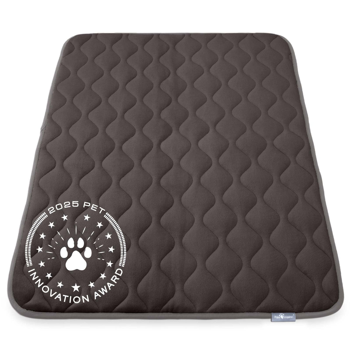 Paw Inspired washable padded crate mat gray top view showing plush softness for dogs