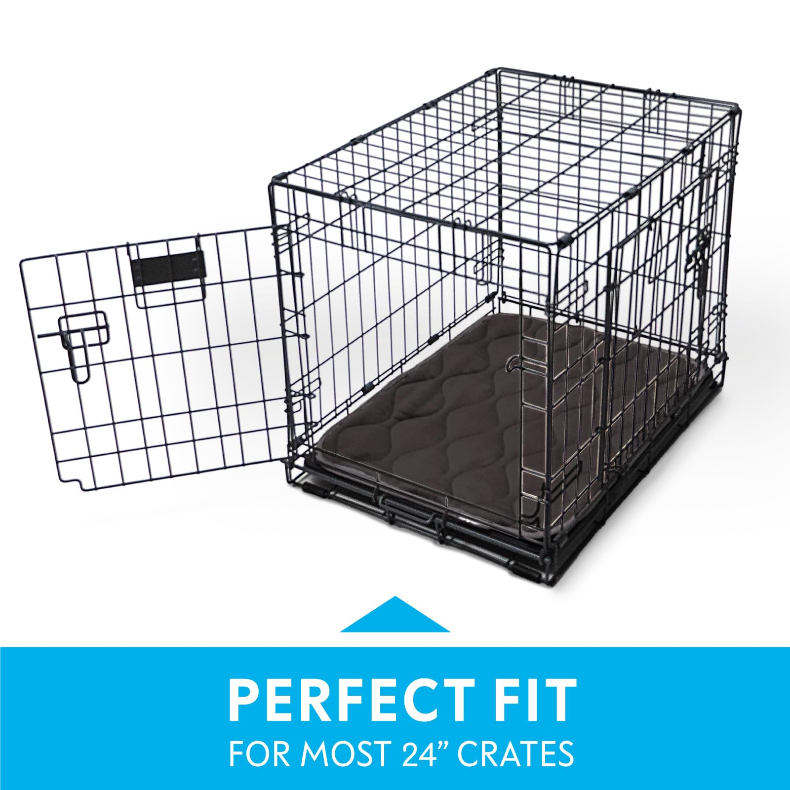 Paw Inspired washable crate mat gray machine-washable for easy cleanup after messes