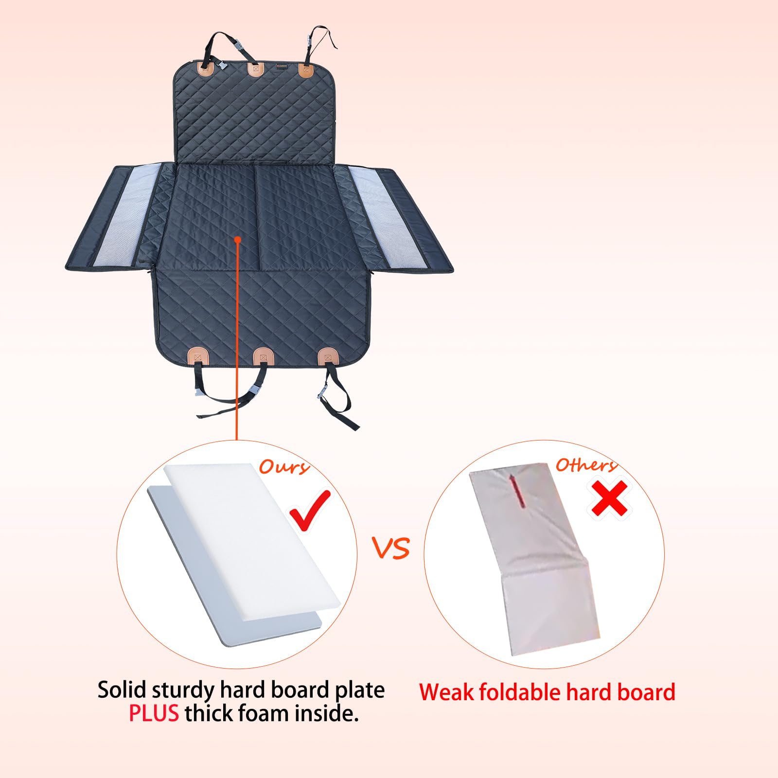 Paw Jamboree easy install anti-slip keeps the dog car seat stable during drives.
