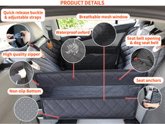 Paw Jamboree half backseat cover adds spacious comfort for pets and passengers.