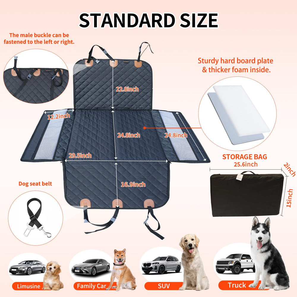 Paw Jamboree mesh window promotes air flow and lets dogs see passengers.