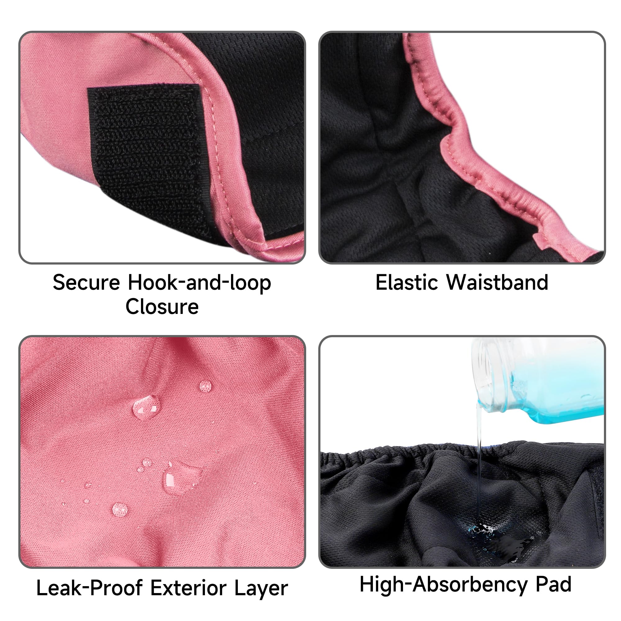 Paw Legend dog diapers heat coverage image emphasizing leak-proof outer layer to prevent mess.