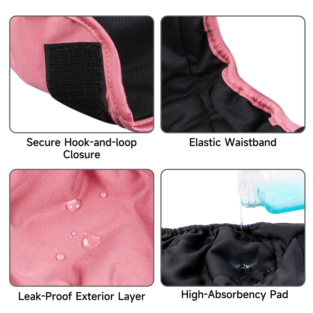 Paw Legend dog diapers heat coverage image emphasizing leak-proof outer layer to prevent mess.