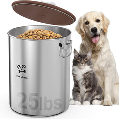 Paw Libero 25-lbs stainless steel container top view for fresh odor-free storage