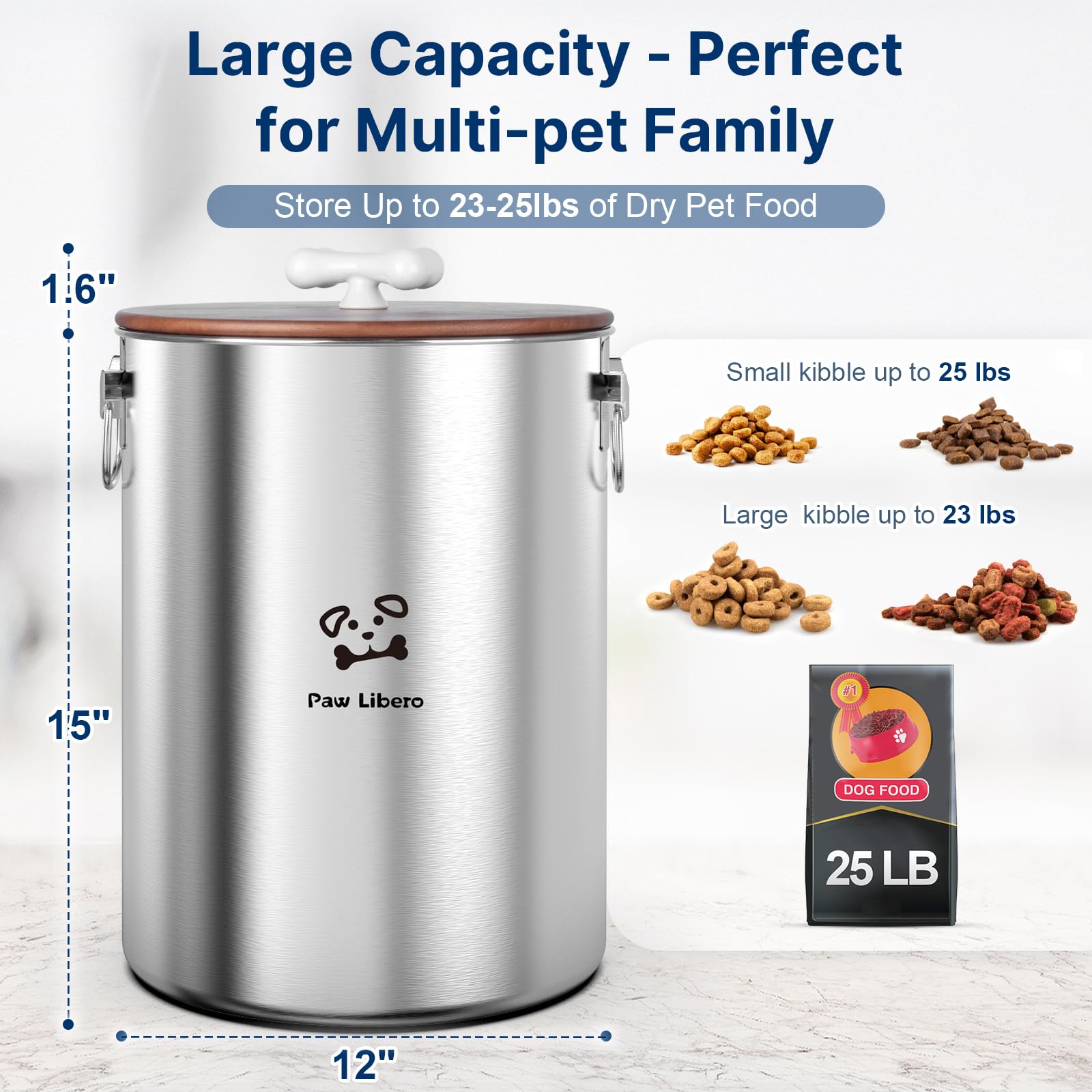 Paw Libero airtight wooden lid close-up highlights moisture seal