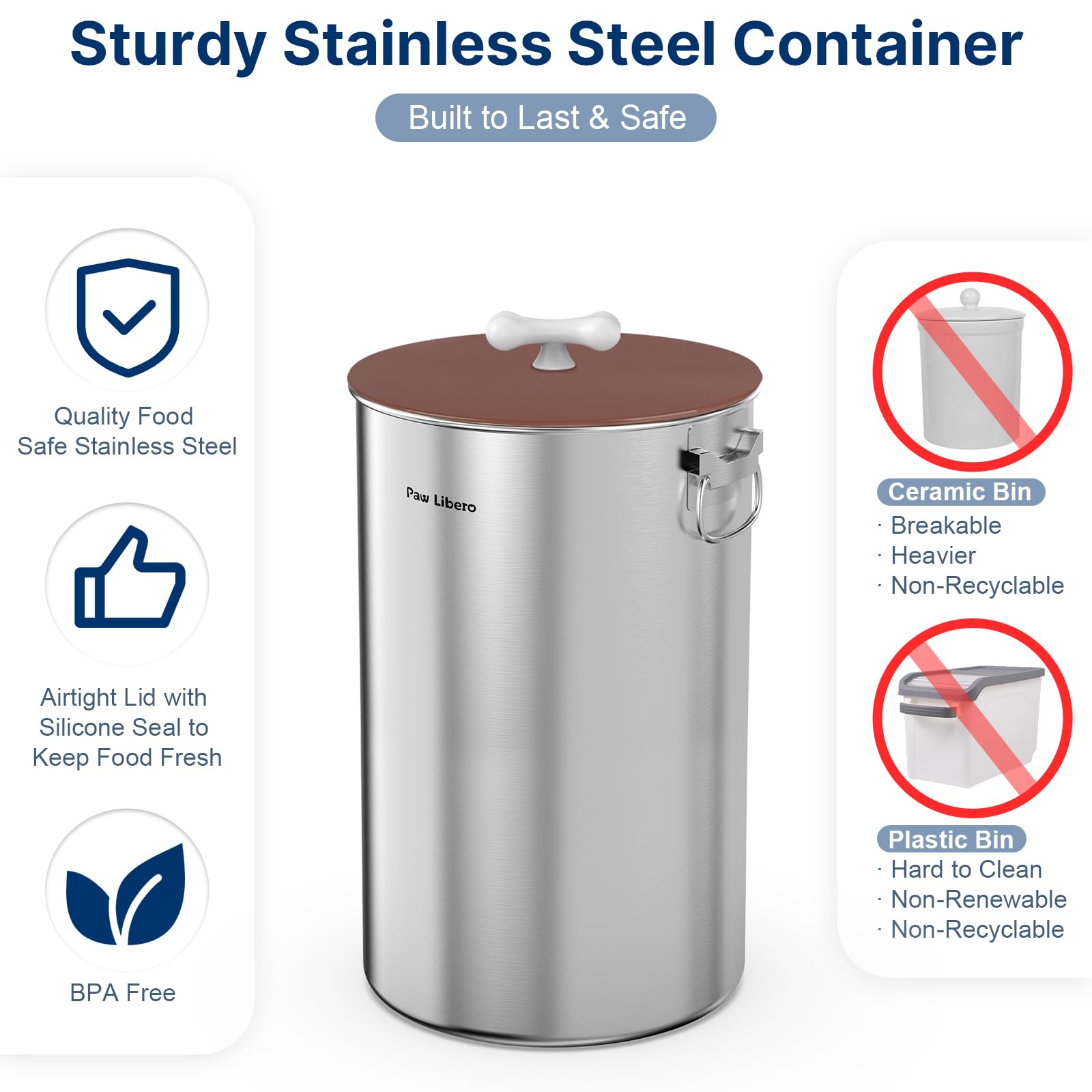 Paw Libero ceramic bone handle adds a playful, stylish touch while lifting