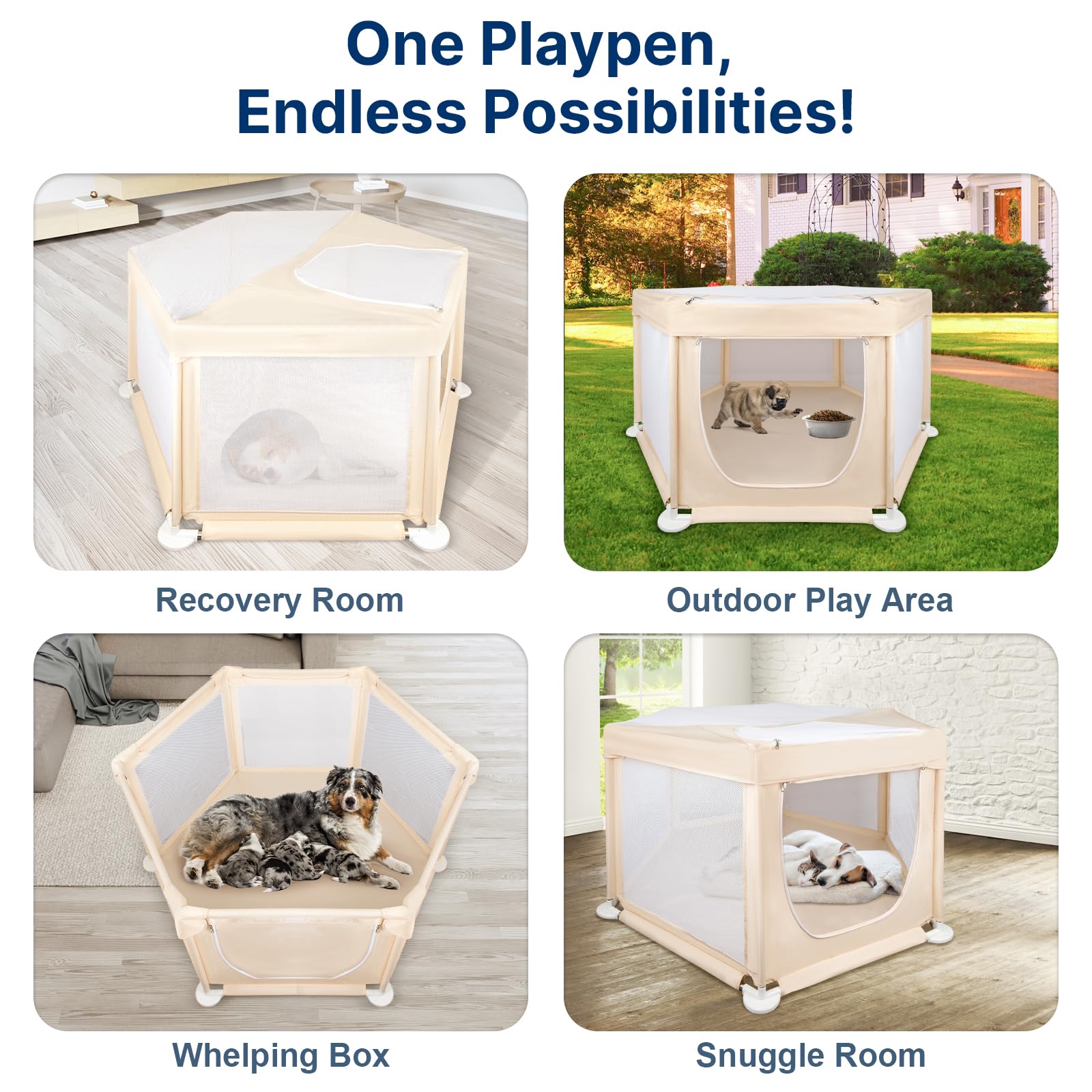 Paw Libero multi-purpose playpen supports whelping, recovery, and private resting space.