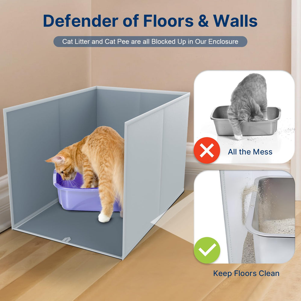 Paw Libero removable litter mat catches stray particles for easier cleanup.