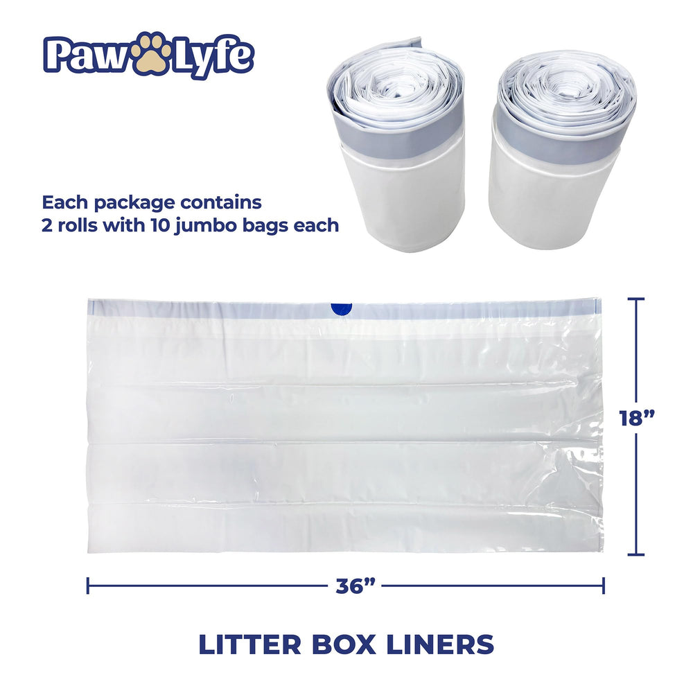 PawLyfe 36x18 liners fitting oversized litter boxes for multi-cat homes