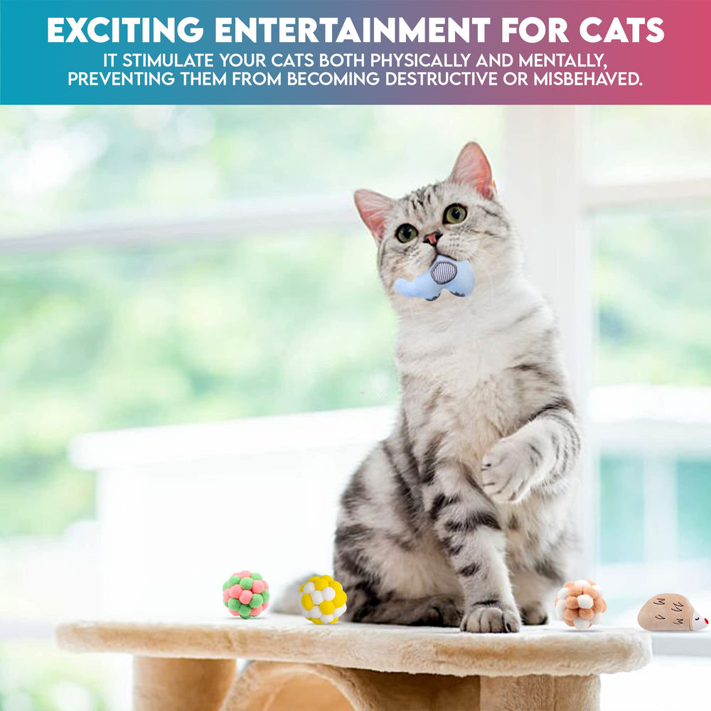 Paw Paw Babe 9 Pcs Cat Balls Catnip Toy 01: catnip excitement and soft jingling bells.