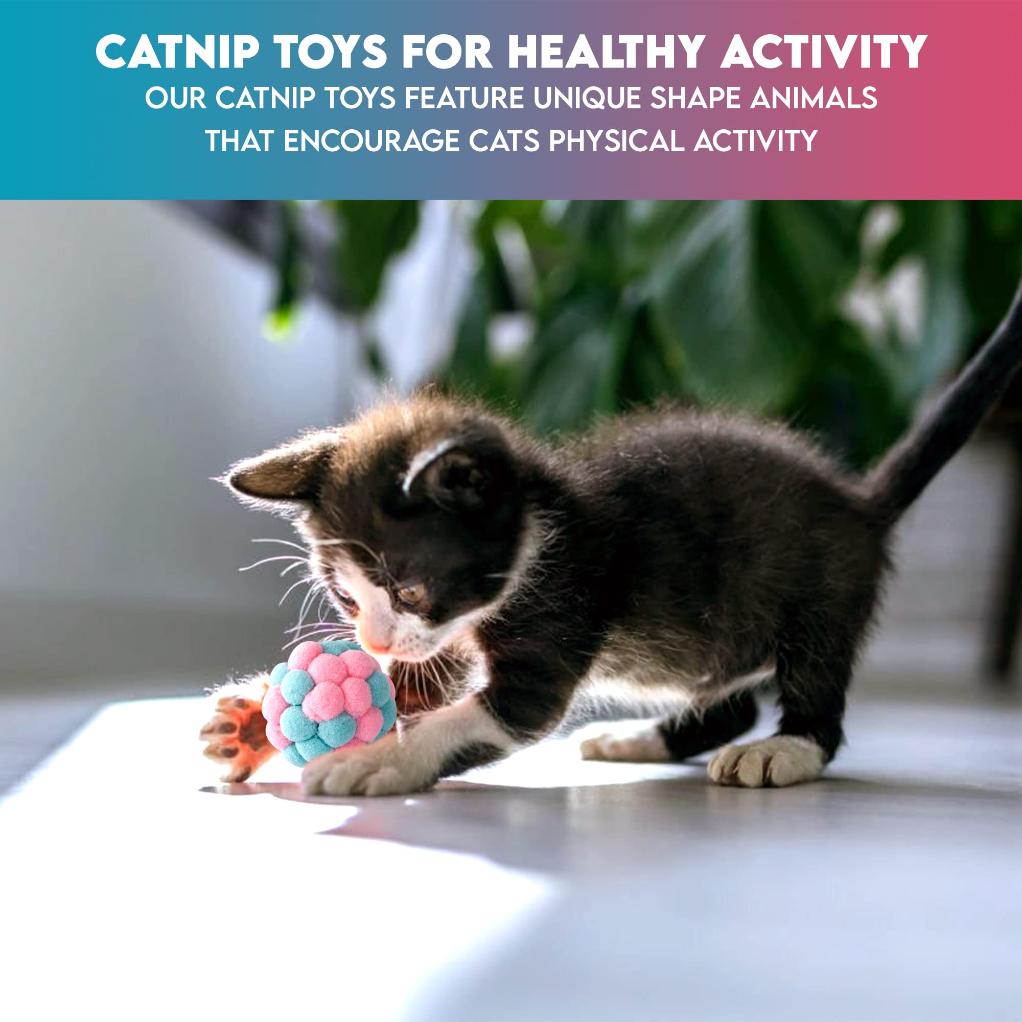 Paw Paw Babe 9 Pcs Cat Balls Plush Ball 02: gentle texture for paws and teeth.