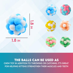 Paw Paw Babe 9 Pcs Cat Balls Plush Ball 04: colorful, lightweight bounce inspires daily exercise.
