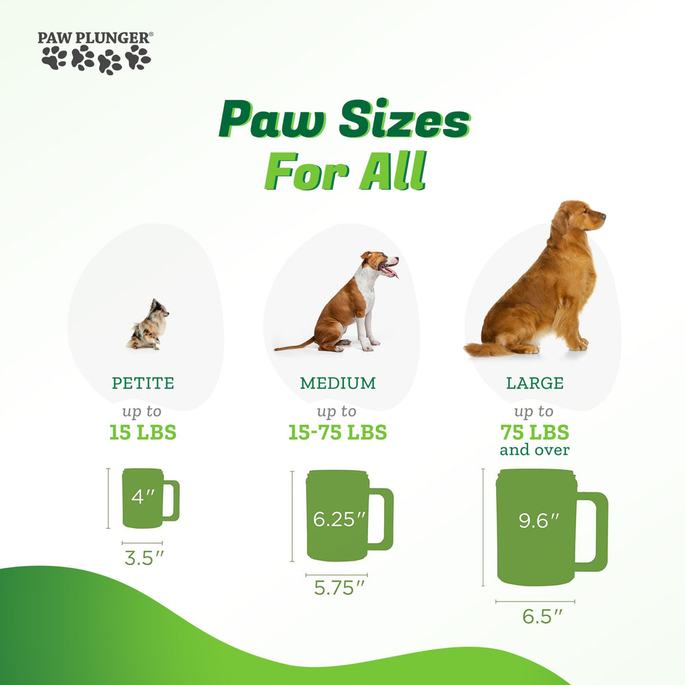 Paw Plunger dirt-removal action during paw wash keeps paws clean.