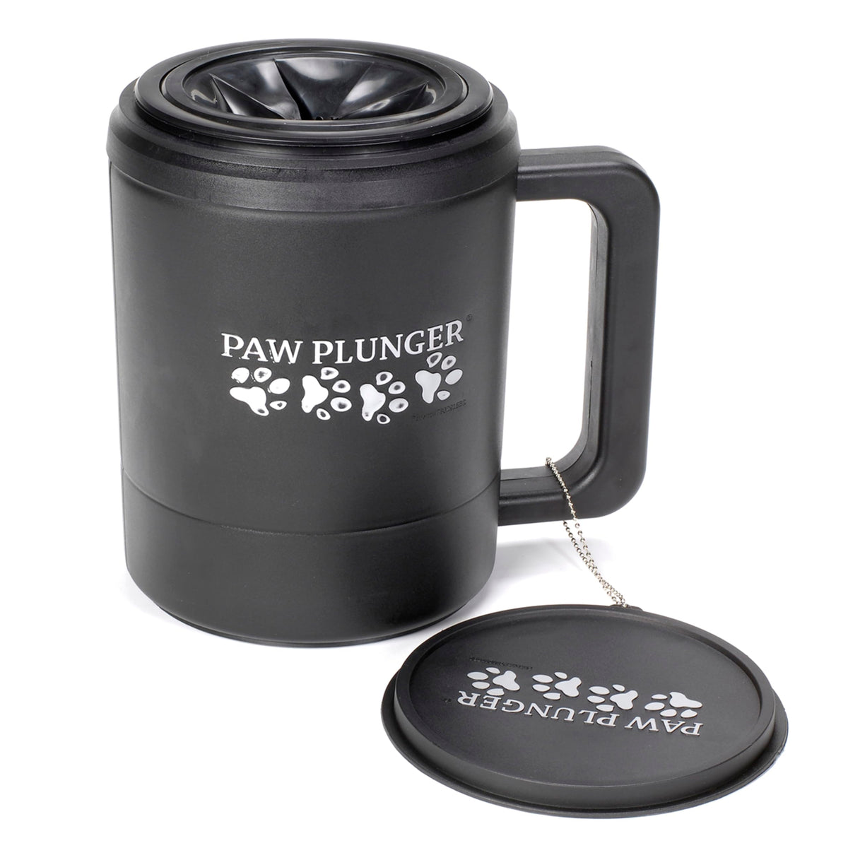 Paw Plunger dog paw cleaner front view demonstrates quick cleanup after outdoor walks.