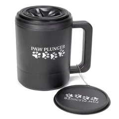 Paw Plunger dog paw cleaner front view demonstrates quick cleanup after outdoor walks.