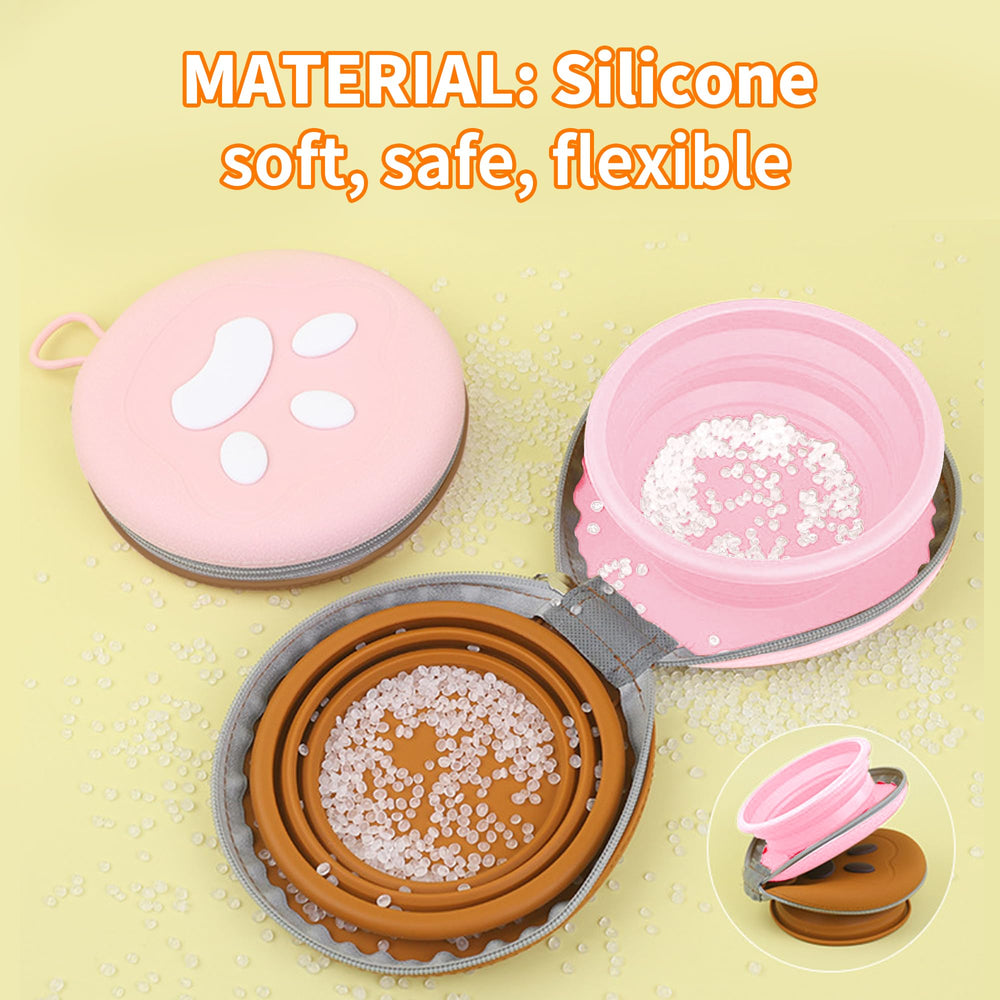 PawSailor collapsible bowls folded flat highlighting compact storage