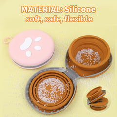 PawSailor collapsible bowls pink folded-compact ready for pockets during hikes.
