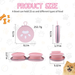 PawSailor collapsible bowls pink travel-lanyard keeps hydration accessible on walks.