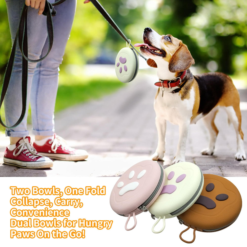 PawSailor collapsible bowls on surface showing slip-resistant base stability