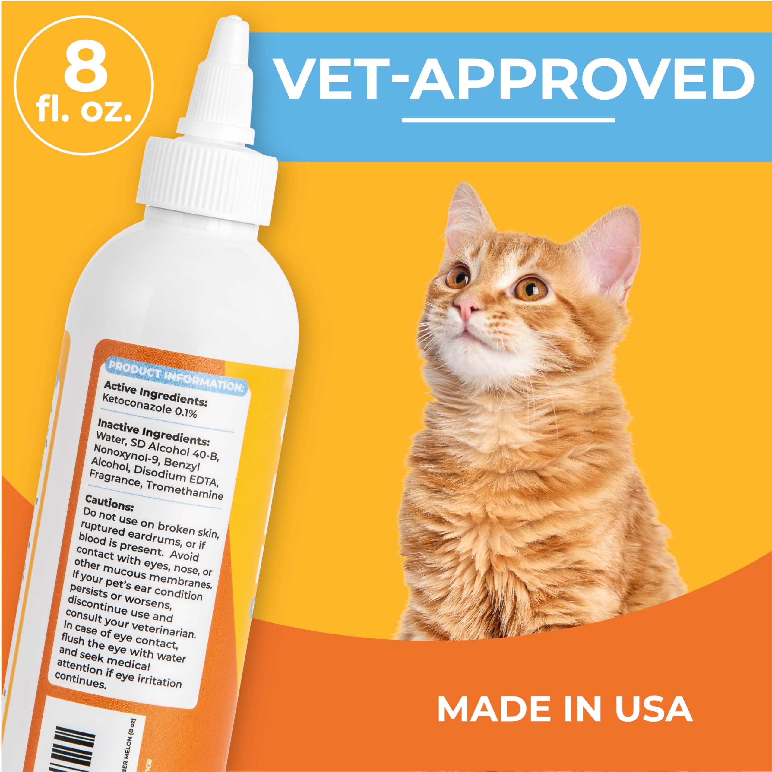 Paw Science ear cleaner application for cats demonstrates safe use and comfort.