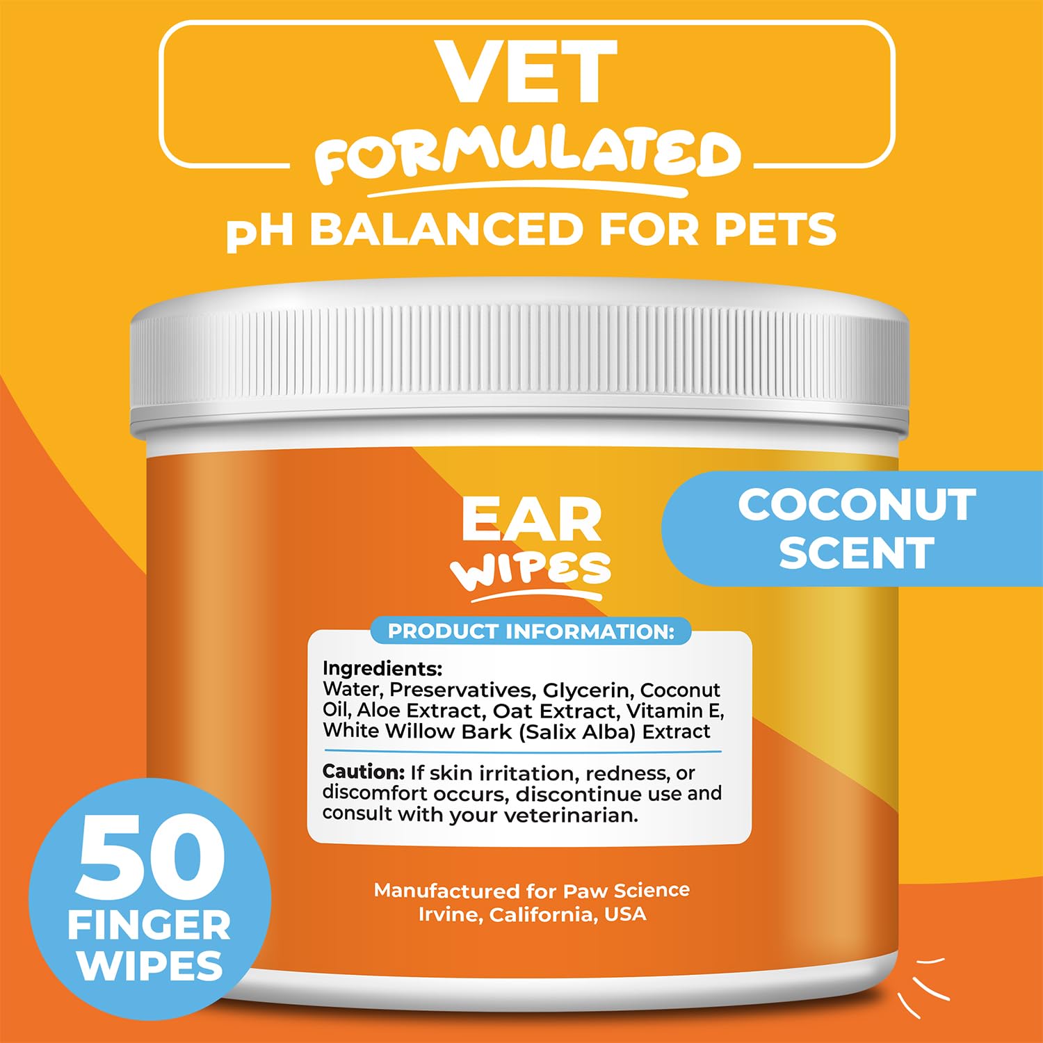 Paw Science ear wipes dog ear cleaning action for comfort
