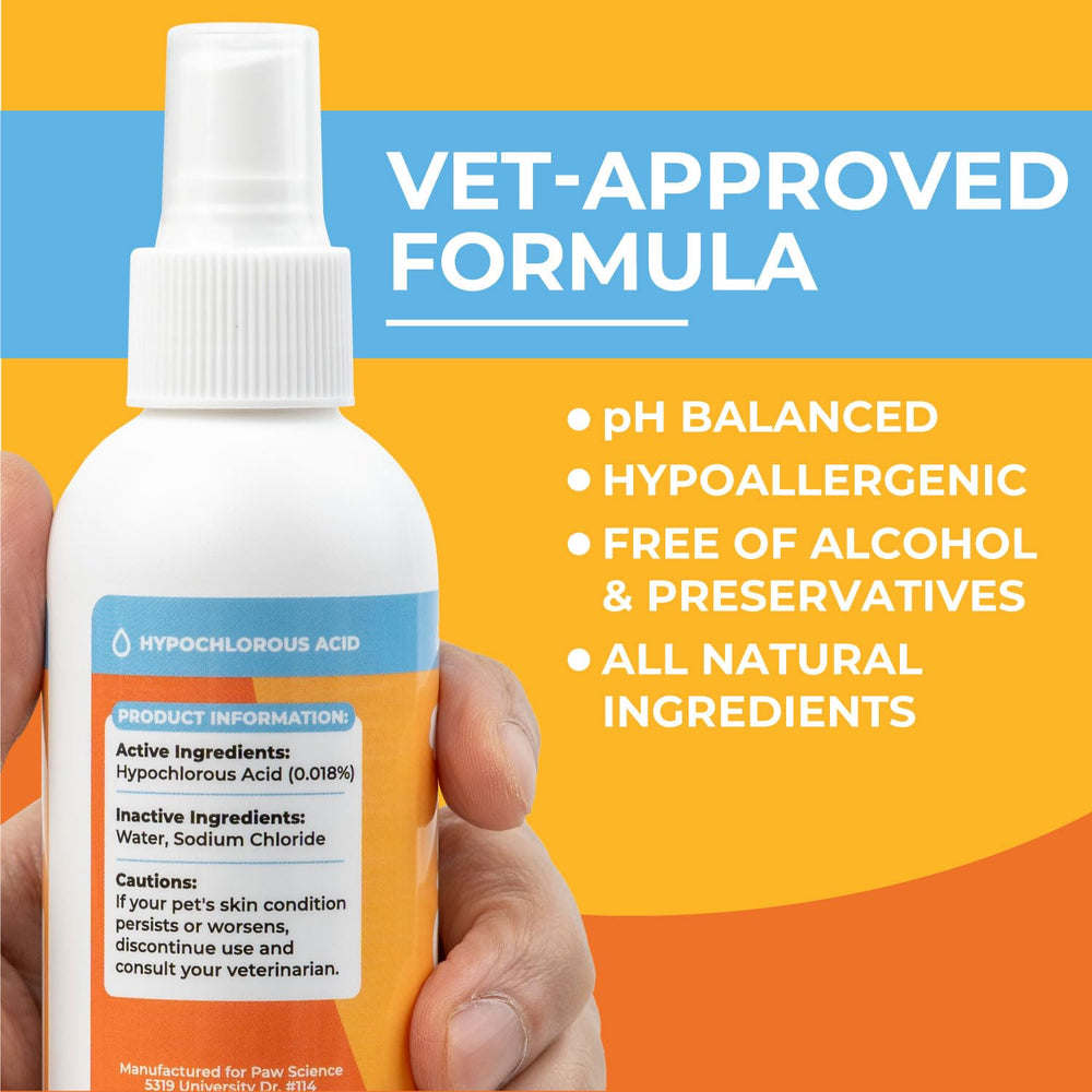 Paw Science Skin & Wound Care Spray close-up on a healing wound area