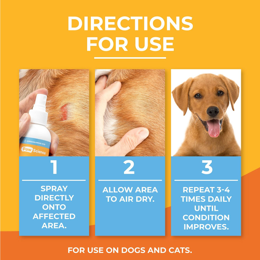 Paw Science Skin & Wound Care Spray used for daily care on sensitive areas like folds