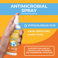 Paw Science Skin & Wound Care Spray label close-up highlighting lick-safe antiseptic formula