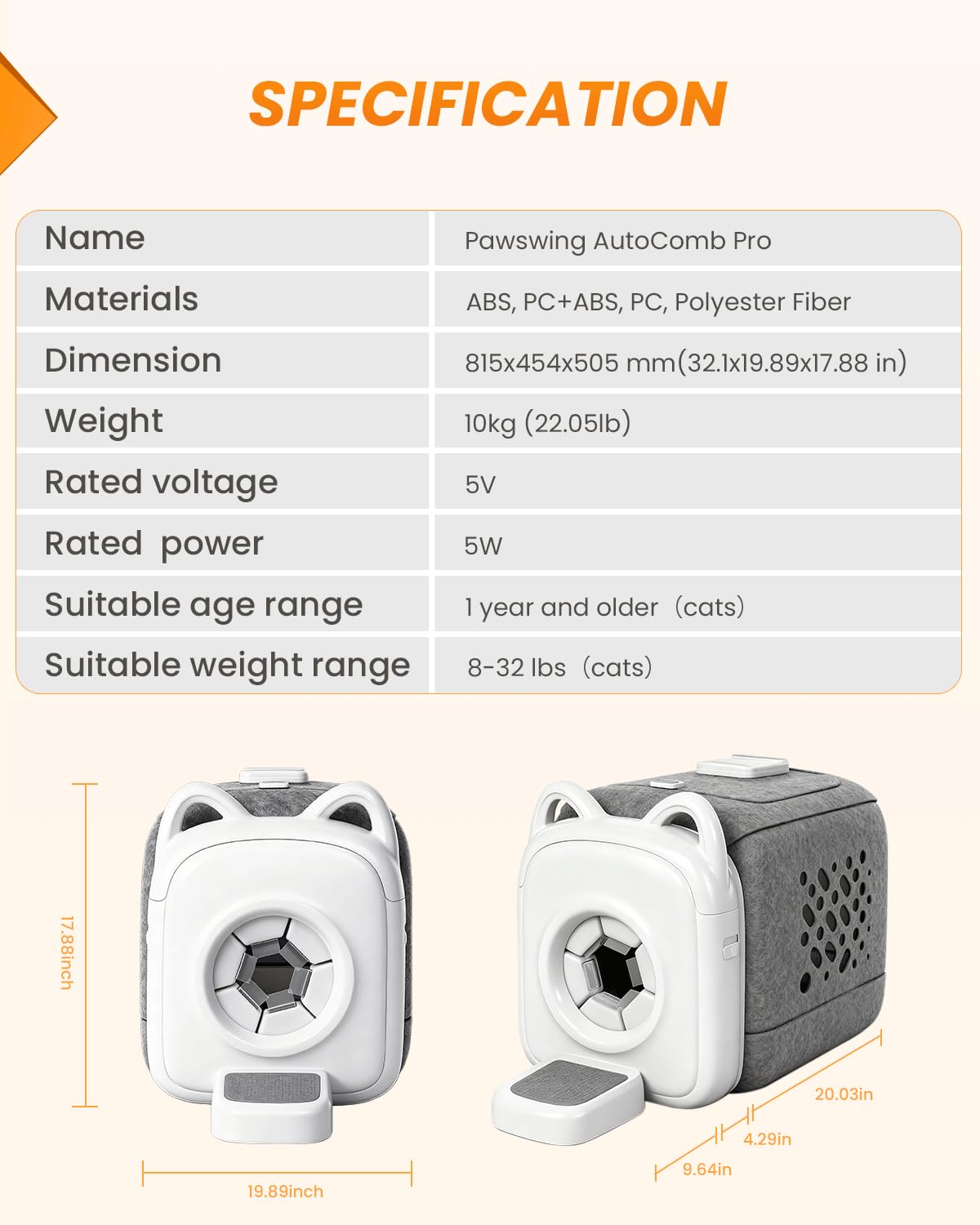 PawSwing hair-collection tray shows tidy fur storage after grooming sessions.