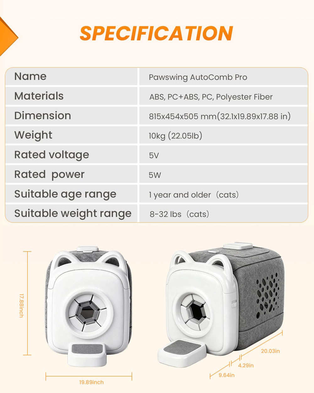 PawSwing hair-collection tray shows tidy fur storage after grooming sessions.