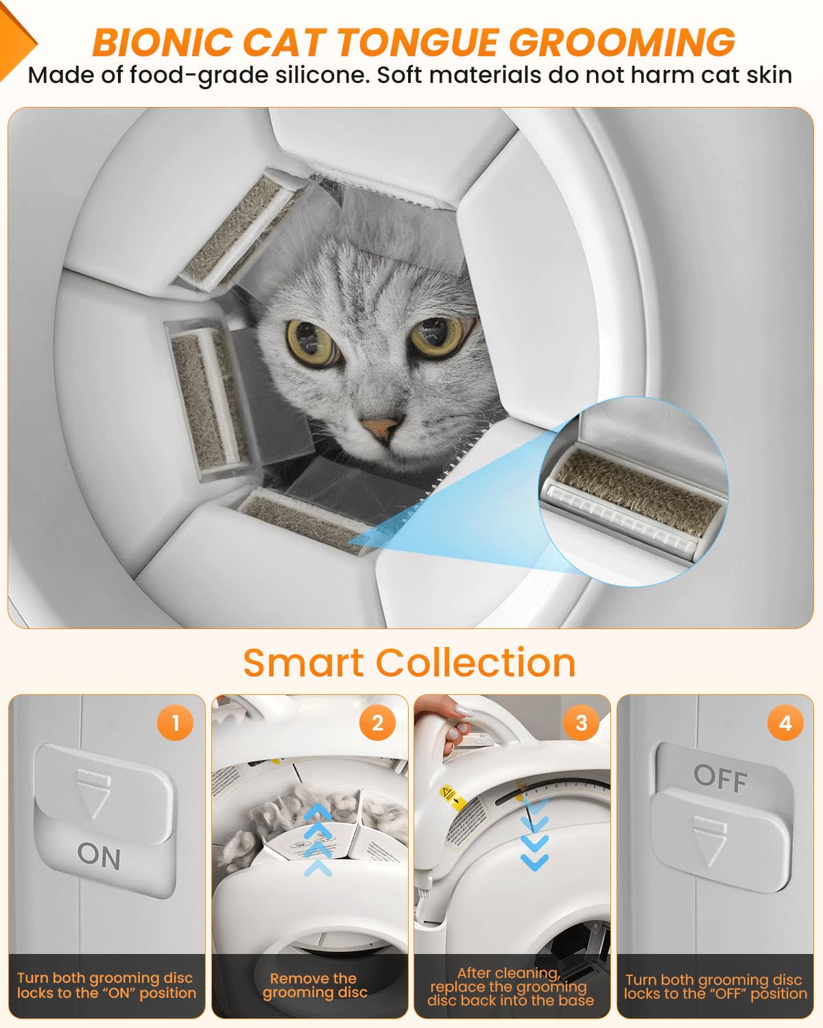 PawSwing skin-friendly massage pins emphasize comfortable, non-scratch brushing for sensitive skin.