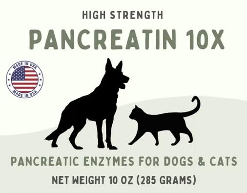 Close-up of Pancreatin 10X enzymes indicating targeted digestion support