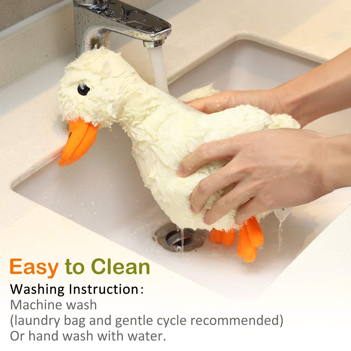 Pawaboo 12-inch plush duck dog toy – large cuddly companion for dogs.