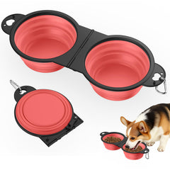Pawaboo 2-in-1 collapsible bowls assembled for convenient on-the-go feeding.
