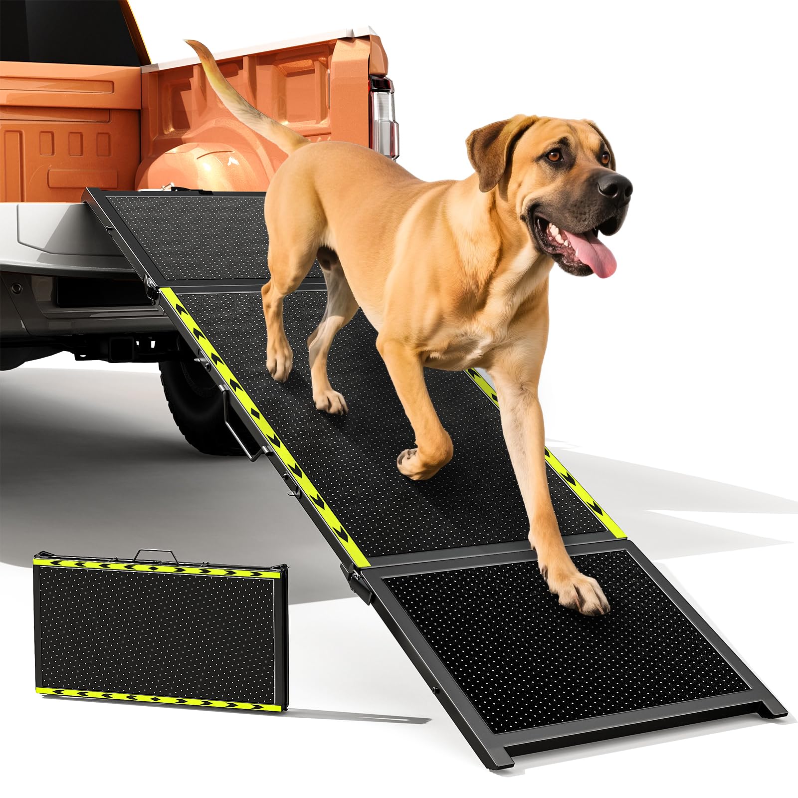 Pawaboo 74-inch ramp full view shows long slope for easier car entry.