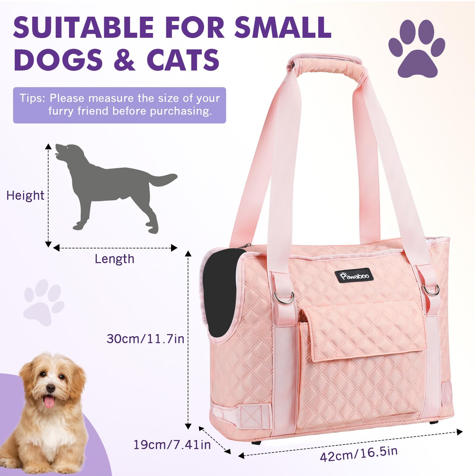 Pawaboo airline-approved travel bag keeps small dogs comfortable during flights.