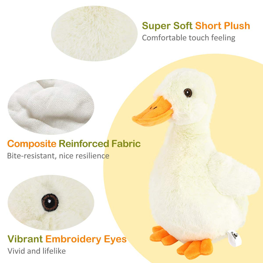 Pawaboo bite-resistant plush duck – durable chew toy for dogs.