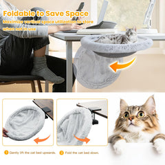 Pawaboo Cat Desk Bed plush cover showcases soft washable comfort for cats