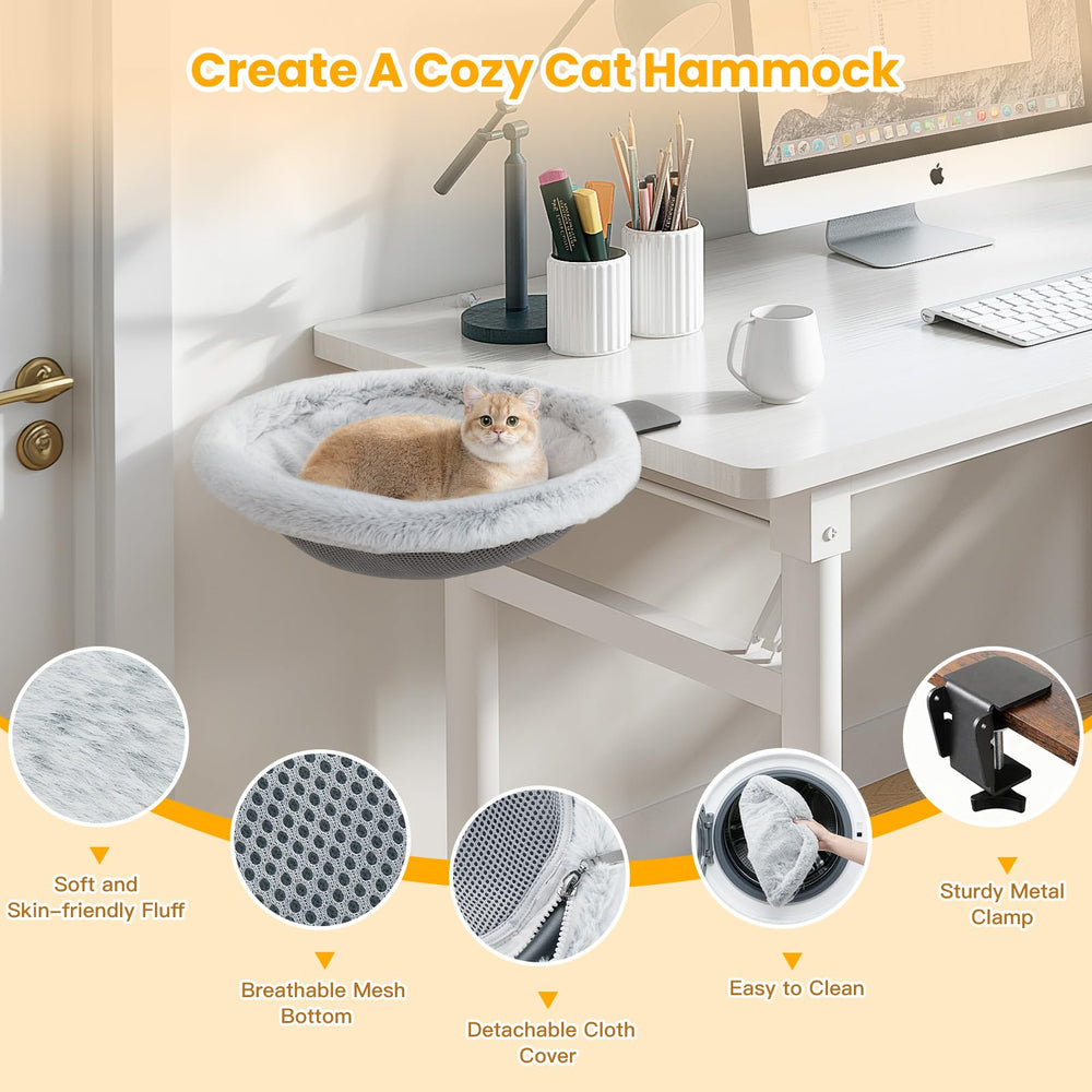 Pawaboo Cat Desk Bed steel frame emphasizes sturdy construction