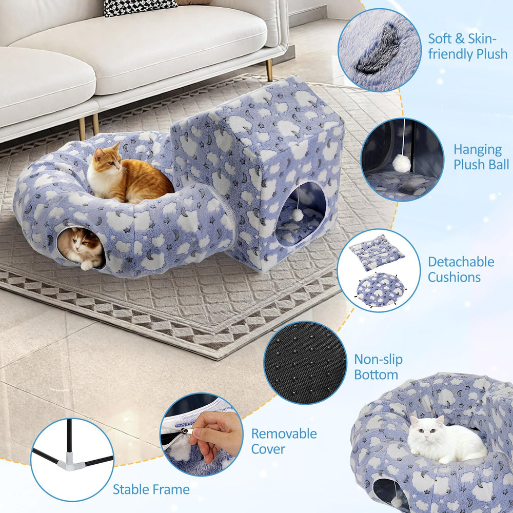 Pawaboo cat tunnel with hanging ball enhances interactive hunting and fun.