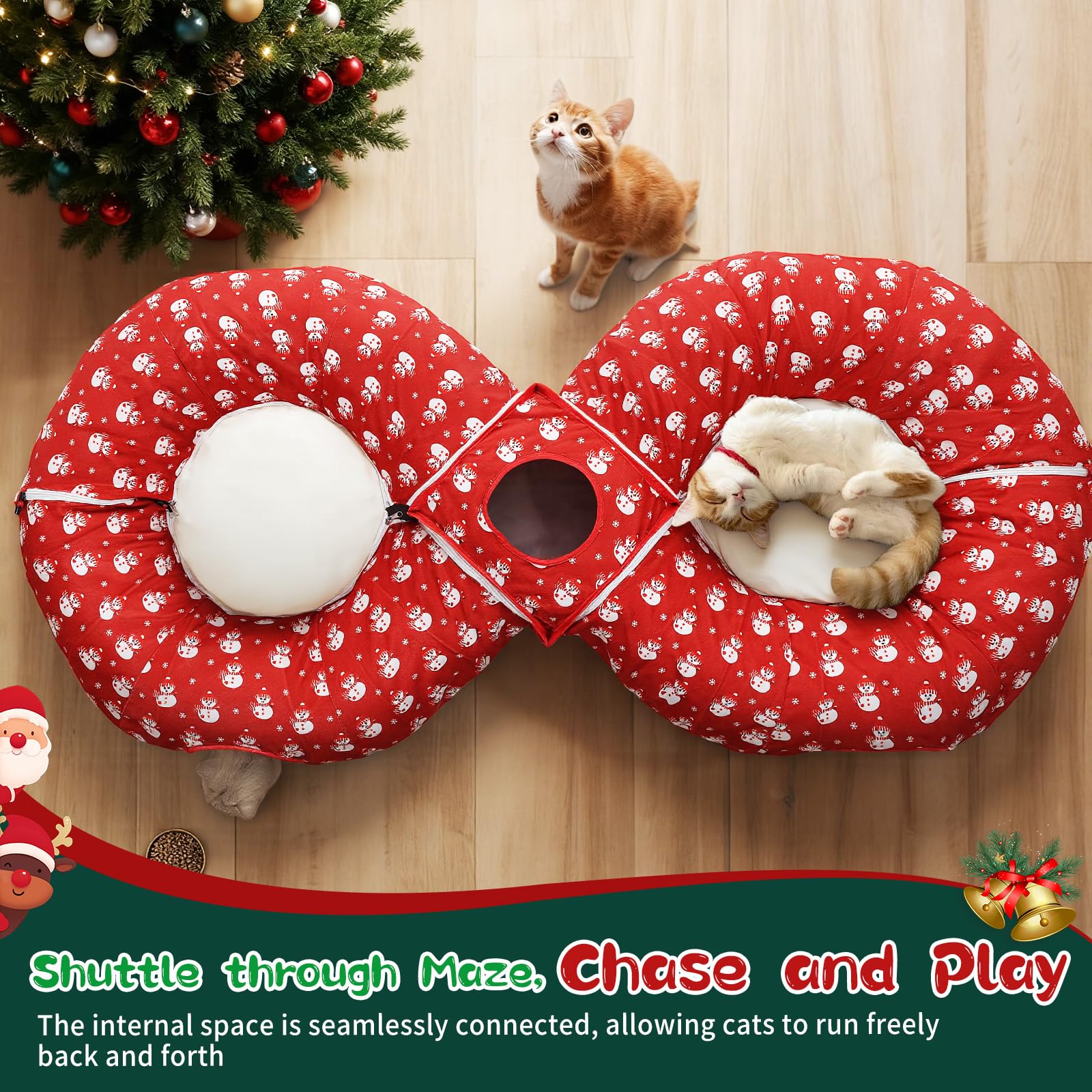 Pawaboo cat tunnel balls hanging – interactive toys boost engagement during playtime